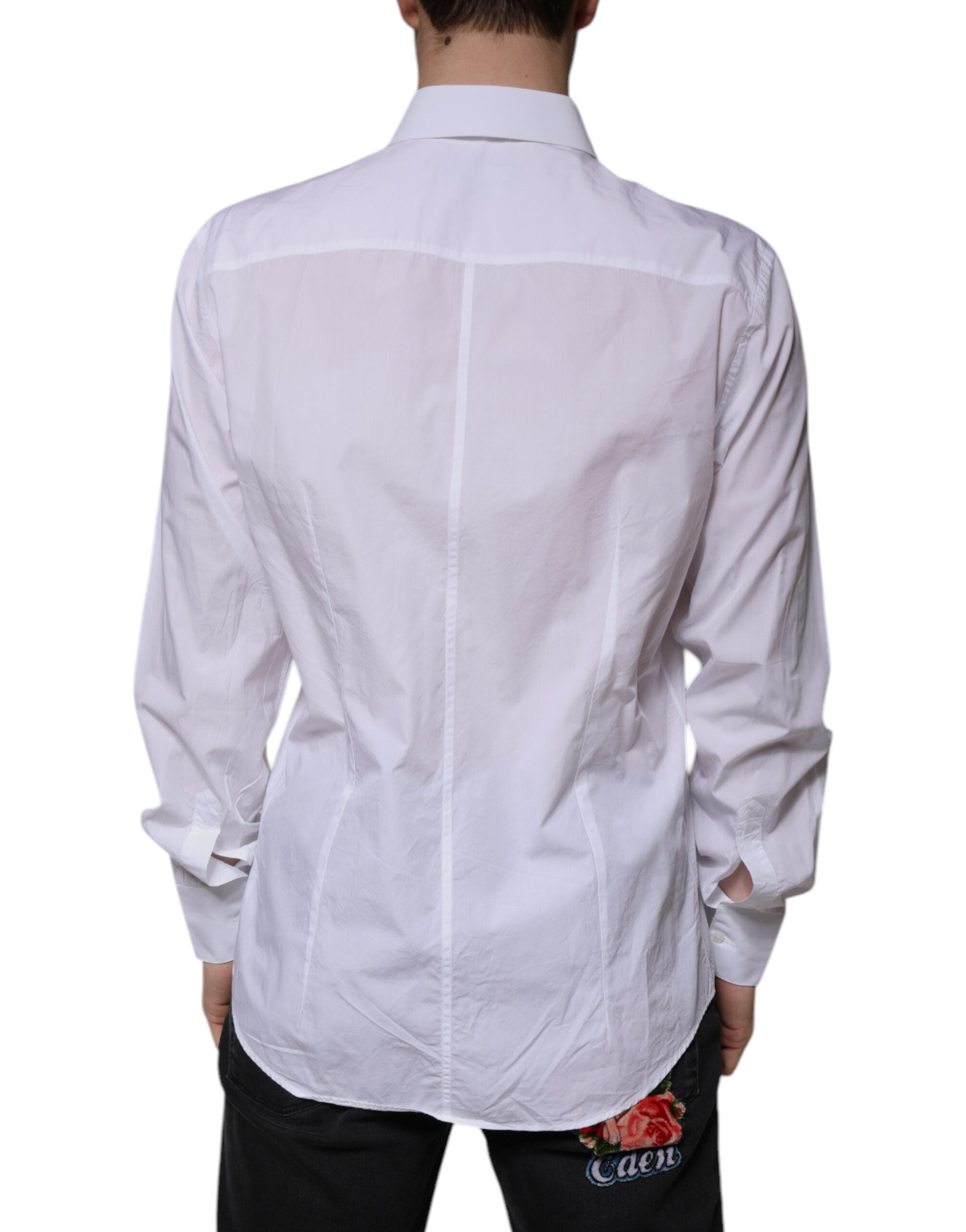 Dolce & Gabbana Beyaz Pamuklu Gömlek MARTINI Slim Fit